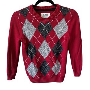 Urban Pipeline Red Argyle Boys Sweater Size Small